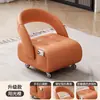 Taburete giratorio italiano para sala de estar, uso doméstico, ruedas silenciosas, banco pequeño, taburete para sofá, silla con respaldo, móvil