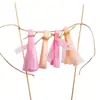 Decoración de Pastel para Fiesta Estilo Ins Papel de Color Borla Enchufe Boda Fiesta Postre Decoración Bandera Día de la Madre
