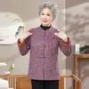 Roupas de outer wear de outono e inverno para mulheres de meia-idade e idosas, roupas estilosas de vovó, blusas plus size de caimento solto para mães, roupas para idosos