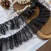 Tira decorativa encaje negro estilo Chanel ribete accesorios para ropa cinta dobladillo tela material para manualidades