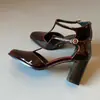 Zapatos Mary Jane Franceses Retro con Tira en T para Mujer, Nuevos Tacones Altos de Punta Fina con Tacón Grueso y Diseño Hueco
