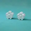 Plata Pura 999 Plata Lisa 3D Plata Dura Separadores de Flor de Durazno Cuentas con Forma de Flor Hilo para Ensartar Pulseras de Cristal DIY