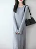 Elegante y Sofisticado Vestido de Punto de Lana para Mujer, 100% Lana Pura, Corte Ajustado, Manga Larga, Vestido Suéter Otoño/Invierno