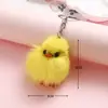 Llavero Colgante de Peluche de Pato Amarillo Pequeño con Piel de Zorro Real para Bolsos de Niñas, Decoración de Llavero, Colgante de Mini Accesorio