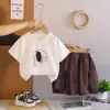 Conjunto de Verano para Niños 2026 Nuevo Elegante Casual Manga Corta Estilo Coreano Infantil Conjunto de Dos Piezas Moderno Venta al por Mayor