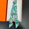 Bufanda de corbata estampada delgada de nuevo estilo para mujer, bufanda larga estrecha de seda estilo coreano para combinar con camisas, accesorio envolvente de moda