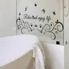 Br3702D Patrón Simple Frase en Inglés Adhesivo de Pared Autoadhesivo Baño Tina Cocina Impermeable y a Prueba de Humedad Pegatina Decorativa
