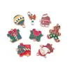 Colgantes de aleación navideños con goteo de aceite hombre de jengibre muñeco de nieve Papá Noel campana adornos de regalo accesorios para joyería DIY