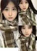 Bufanda Cuadros Linda 2025, Engrosada para Otoño e Invierno, Chal Dulce de Estudiante, Cálida y Versátil, Nuevo Calentador de Cuello Estilo Coreano