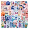 Set completo de pegatinas de comida de dibujos animados realistas dibujadas a mano para agendas, fundas de teléfono y botellas de agua, pegatinas decorativas impermeables al por mayor