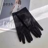 Rebar Mismo Estilo Guantes Largos de Boda de Terciopelo Dorado Estilo Hepburn Vintage Negros para Vestido de Cena Set de Brazos Nupciales