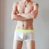Ropa Interior Masculina Nueva de Secado Rápido Elástica, Seda de Hielo, Malla Sexy, Transpirable, Bolsillo en U Juvenil, Boxer Briefs