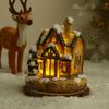 Adornos navideños transfronterizos de resina decorativa, luminosos, para casas pequeñas, micropaisaje, estilo europeo, regalos navideños creativos.