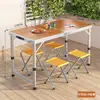 Mesa de Exterior Portátil Liga de Alumínio Dobrável Mesa de Jantar Dobrável Mesas e Cadeiras Piquenique Mesa Pequena Mesa de Feira Redonda Metabo