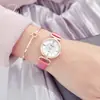 KEZZI Roxo Feminino Estudante Casual Moda Cor Doce Cinto Strass Relógio à Prova D'água Relógio de Quartzo Novo