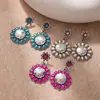 Comercio Exterior Venta Caliente Pendientes Estilo Bohemio Retro Turquesa Blanca Exagerados Elegantes Pendientes Pendientes de Banquete de Gama Alta