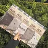 Calcetines Deportivos de Algodón y Lino de Caña Media para Hombre y Mujer con Diseño de Hoja Dorada y Bambú, Resistentes al Olor, Absorbentes del Sudor, Cosidos a Mano, Otoño-Invierno 26