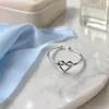 Estilo europeo y americano, minimalista y elegante, anillo abierto de corazón hueco anudado de colores, anillo con forma de corazón de melocotón para mujer