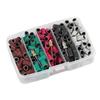 Anillo de lijado para esmalte de uñas de cinco rejillas Marrón Verde Rosa negro blanco anillo de arena dorado y plateado anillo de arena con eje 50 anillos de arena por rejilla