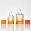 Botella con atomizador vertical de gradiente para perfume 30 ml 50 ml Botella de perfume cilíndrica Botella cosmética transfronteriza