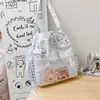 Mochila linda y dulce de lunares para chicas, para mujer, nuevo estilo 2026, estilo chica suave, bolsa Ita para estudiante, capa transparente, mochila con cordón