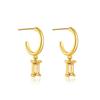 Pendientes colgantes de plata de ley S925 con forma rectangular de piedra, con personalidad clásica, sencillos y de alta gama, con borde cruzado.