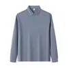 Contiene Camisa Polo de Manga Larga de Lana de Oveja para Hombre 240g Top Cálido Casual Otoño Nuevo Polo Antiarrugas Personalización