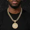 Collar con Colgante de Disco de Bolsa de Dinero Personalizado Estilo Hip-Hop Cadena Cubana Completa de Diamantes Nuevo Estilo Transfronterizo Europeo y Americano para Hombre