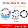 Selo Selo Relógio Infantil Selo Relógio de Tempo Mostrador Selo Professores do Ensino Fundamental Escala de Mostrador Selo Fotossensível