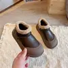 Botas de Nieve para Niños 2026 Nuevo Otoño Estilo Coreano Moda Niñas Zapatos Grandes de Algodón Más Terciopelo Calidez Niños Medianos y Grandes Nieve Algodón