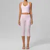 Conjunto de Yoga con Sujetador Europeo y Americano de Espalda Descubierta con Tirantes Cruzados para Mujer Pantalones de Siete Puntos Alta Elasticidad Conjunto de Entrenamiento para Correr Fitness