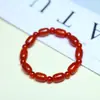 Pulseira de Contas de Ágata Vermelha Natural Estilo Antigo para Mulheres no Ano do Zodíaco, Pulseira de Contas Multi-Voltas DIY Estilo Igual ao de Zhao Lusi Venda por Atacado