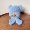 Conjunto de Gorro y Bufanda para Niños, Gorro de Lana para Bebés Niños y Niñas con Forro de Felpa, Cálido Gorro Tejido de Pullover para Niños Pequeños, Estilo Coreano Lindo
