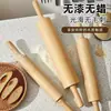 Venta al por mayor de fábrica Rodillo de madera de haya natural Palo de rodillo de madera maciza para masa de dumplings Herramienta para hornear Superficie de presión Rodillo