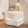 Mesa de Cabeceira Creme 2025 Quarto Criativo Casa Novo Moderno Simples Alto Padrão Madeira Maciça Armazenamento de Cabeceira Novo Estilo