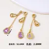 Chapado en cobre con oro de 18 quilates, con un colgante de borla de calabaza de circonio, diseños de mariposa, luna y estrella, adecuado para pulseras de cristal DIY, joyería de media cadena y componentes de accesorios
