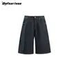 Seja destemido Jeans Rasgado Original Estilo Americano Retrô Masculino e Feminino Moda de Verão Perfil Solto Shorts Casuais