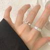 1492 Diseño de Nicho K-Style Ins Lujo Accesible Anillo Abierto con Lazo en Relieve Plata Esterlina S925 Anillo de Moda para Mujer