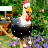 Frango de Pernas Longas Transfronteiriço, Cerca com Aroma de Primavera, Ornamento de Resina, Decoração de Pátio, Frango Bobo, Design de Frango Engraçado para Zombaria