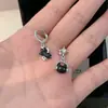Conjunto de Brincos Stud Orelha de Gato Doce-Descolado com Tema Musical Preto com Presilhas de Orelha Nota Gotejamento de Óleo Inspiradas em Design e Brincos Explosão Estelar Atacado
