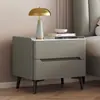 Mesa de noche de madera maciza con chapa de madera, lujo ligero, mesita de noche, mueble de noche, simple, para el hogar, de alta gama, moderno, almacenamiento para dormitorio, pequeño nuevo