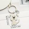 Llavero de Acero Inoxidable Transfronterizo Colgante Metálico para Mascota Perro Pareja Lindo Colgante para Bolso Admite Personalización del Fabricante