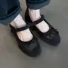 Sapatos Mary Jane com laço estilo balé para mulheres 226, novo estilo retrô versátil de outono com aumento interno de altura e corte baixo