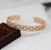 Hongxing DIY Joyería Cobre Color Oro 24K Conservante 8.5*60mm Pulsera Hueca Material Hecho a Mano B1155