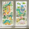 Bosque de Dinosaurios Transfronterizo Dibujos Animados Acuarela Ventana Armario Hogar Guardería Habitación Infantil Decoración PVC Vidrio Electrostático
