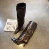 Botas de tacón alto estilo chica coreana picante para mujer, otoño e invierno, sexys botas de tacón de aguja con punta fina, botas altas hasta la rodilla adelgazantes