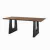Mesa de Jantar em Madeira Maciça na Cor Nogueira, Grande Mesa Longa para Sala de Estar, Mesa de Trabalho, Grande Mesa para Jantar e Estudo, Mesa Integrada para Conferências e Escritório