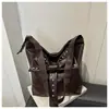 Bolsa de Mão Fashion Europeia e Americana com Rebites 2025, Nova Bolsa de Ombro Elegante com Laço, Bolsa Transversal Versátil da Moda
