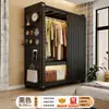 Prateleira de porta de correr cabideiro para quarto de casa quarto de aluguel montagem simples nova combinação guarda-roupa de aço cabideiro