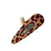 Pinza para el pelo de imitación de gamuza con estampado de leopardo en forma de gota de agua para flequillo, estilo coreano, pasador ovalado para niñas